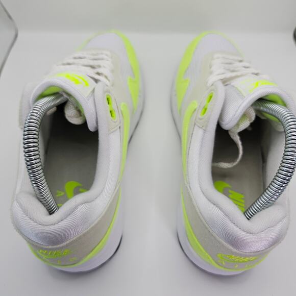 Nike Air Max 1 White Volt Neon Womens 8.5 Sneakers - Picture 7 of 11
